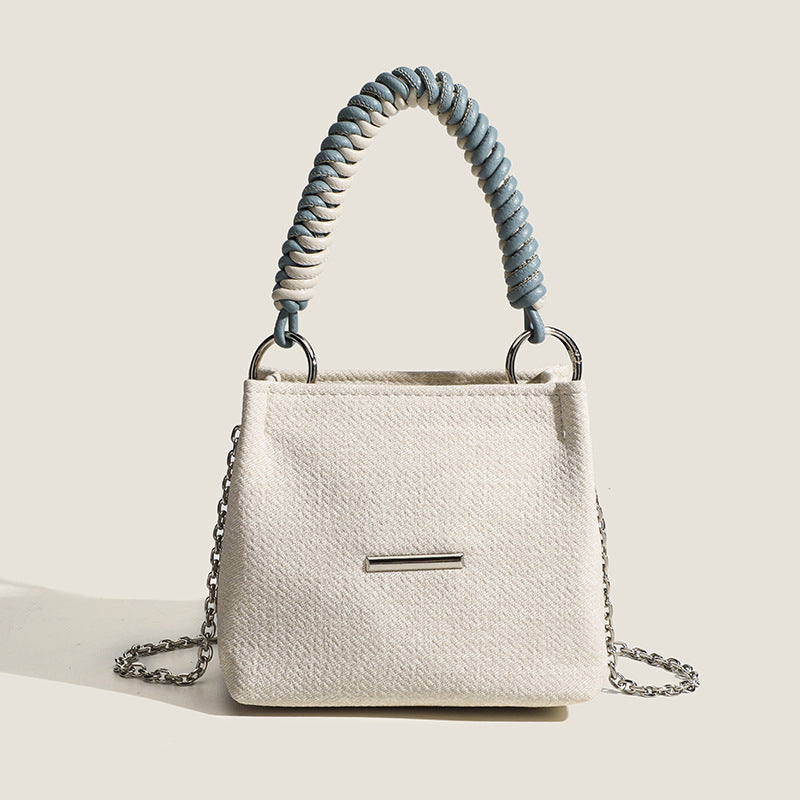 Design super soft bucket bag, work top handle bag, chain handbag, simple shoulder crossbody bag