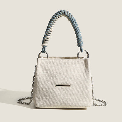 Design super soft bucket bag, work top handle bag, chain handbag, simple shoulder crossbody bag