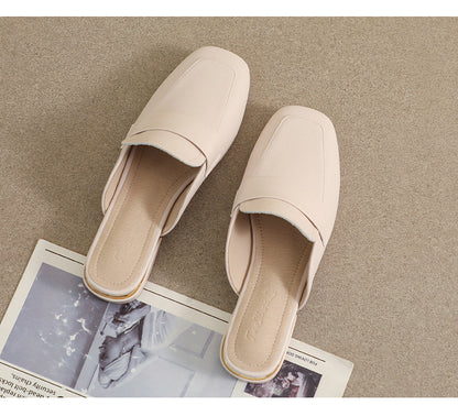 Women's Genuine Leather Slip-On Mules
