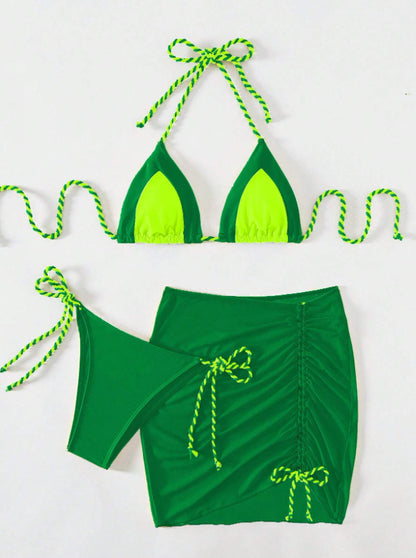 3 Piece Bikini Swimsuit Women's Split Swimsuit Bikini