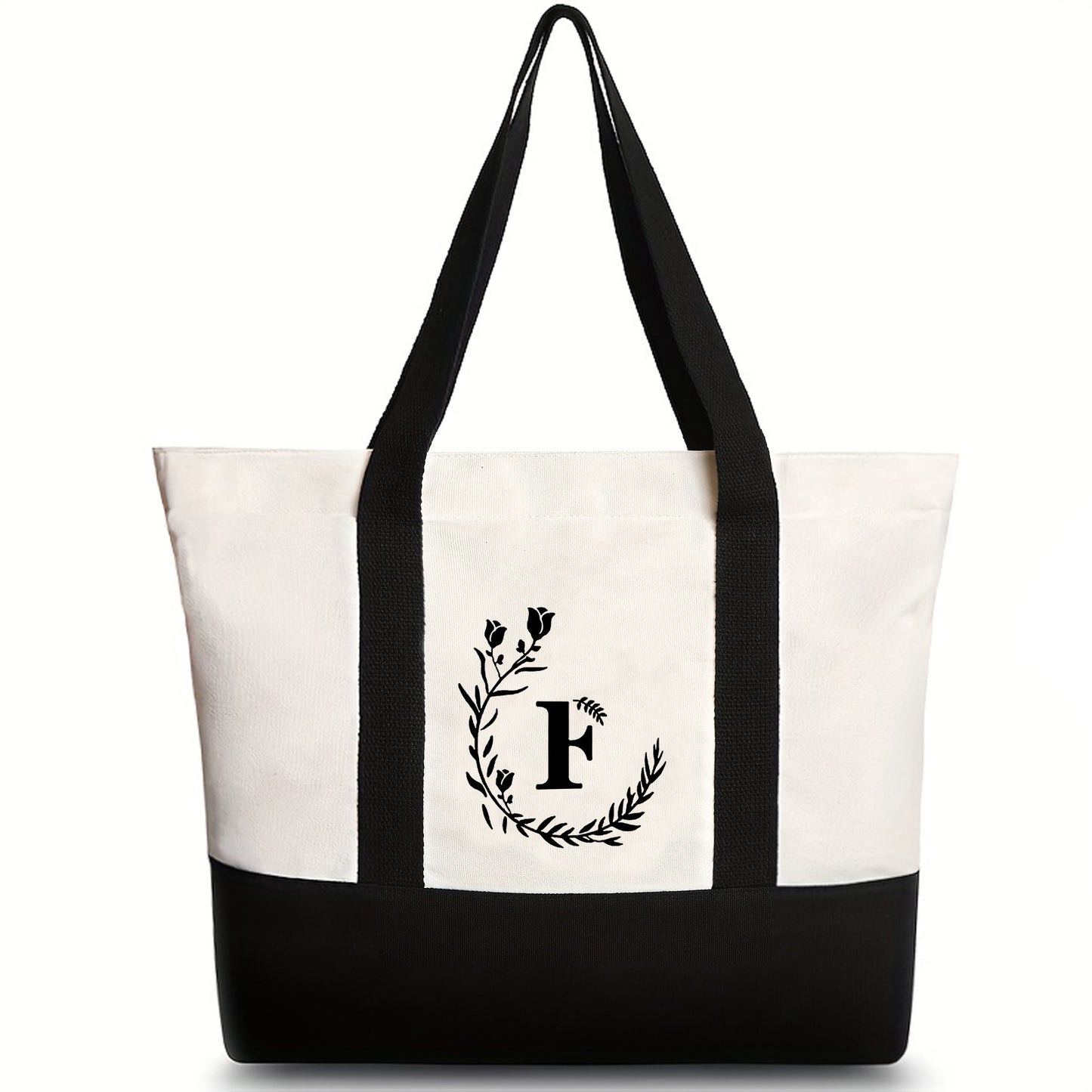 Bolso bandolera de lona, ​​bolso tote de gran capacidad con estampado de letras, bolso de regalo portátil y ligero de moda para mujer 