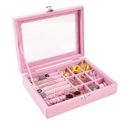 Flannel dustproof jewelry box with lid, ring earrings, earrings, necklace storage box, anti-oxidation jewelry storage box