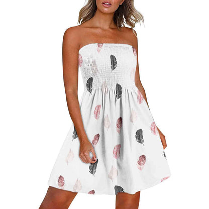 Printed Chest Wrap Dress Summer 3d Dress