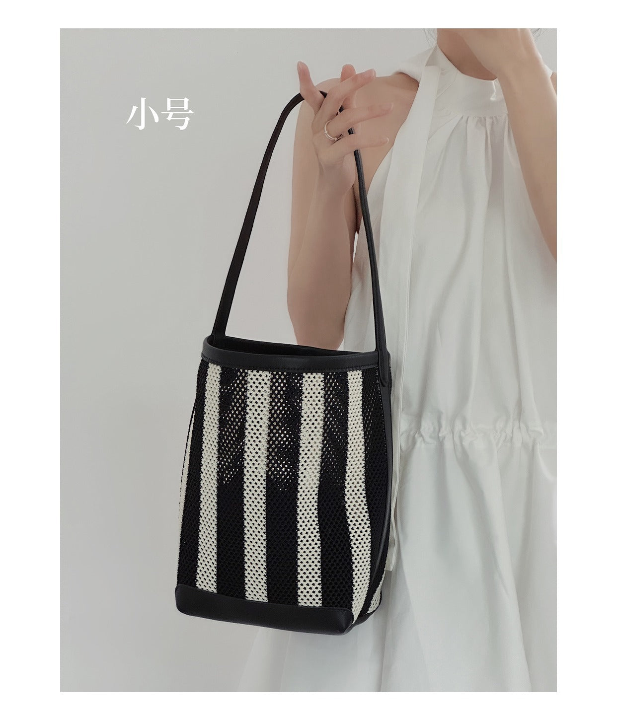 Elegante bolso de playa tipo cubo para mujer, ideal para el verano. Perfecto para vacaciones, para llevar al hombro o para el día a día. 