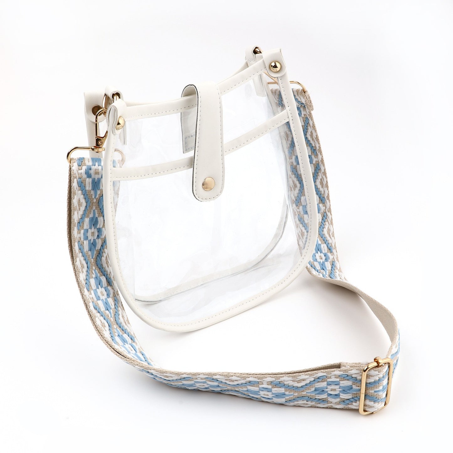 Bolso bandolera de PVC transparente de gran capacidad para mujer, con cierre magnético, estilo retro y pequeño. 