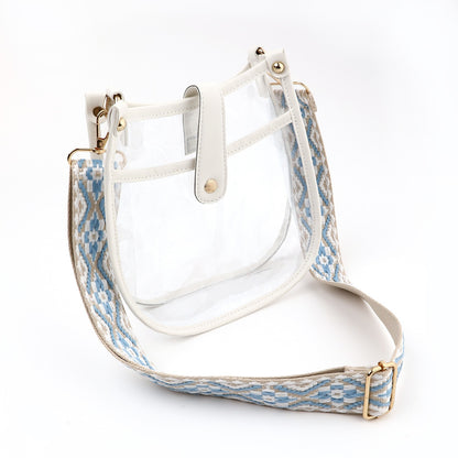 Bolso bandolera de PVC transparente de gran capacidad para mujer, con cierre magnético, estilo retro y pequeño. 