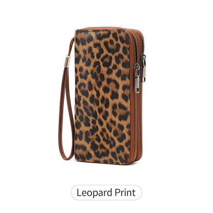 RFID anti-theft brush, women's long wallet, retro cow pattern organ card bag, large capacity clutch bag. -dropshippingabc.com
