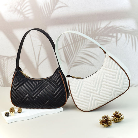 Bolsos de mujer acolchados con bordado de cuadros y abertura en la axila, bolsos hobo de mujer, bolsos hobo pequeños para mujer, 