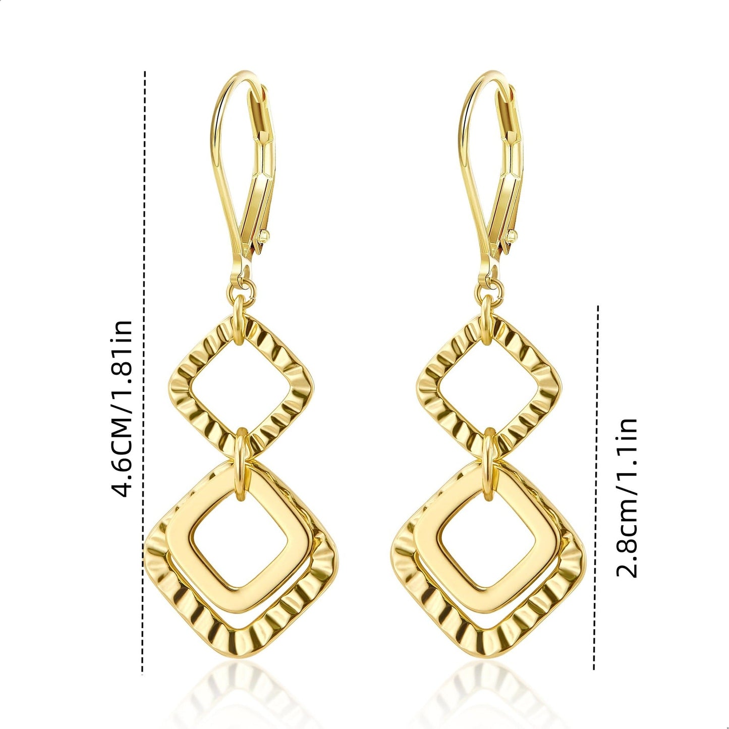 Brass real gold electroplating niche light luxury karst pleated earrings women's earrings -dropshippingabc.com