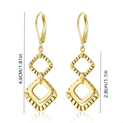 Brass real gold electroplating niche light luxury karst pleated earrings women's earrings -dropshippingabc.com