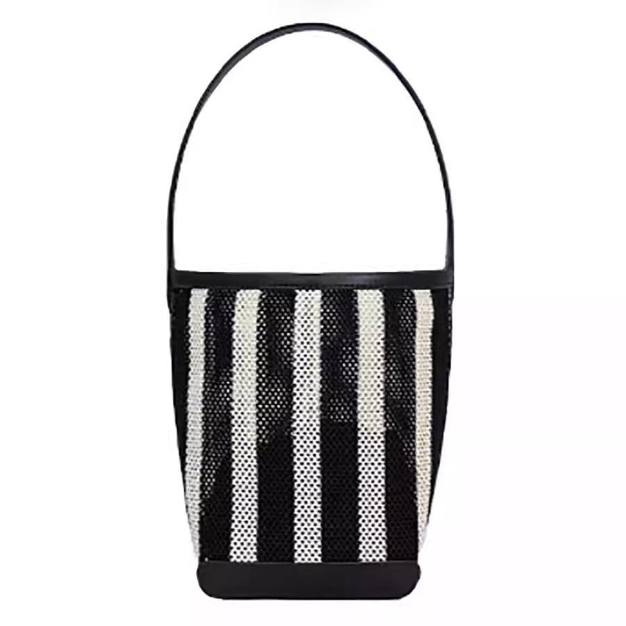 Elegante bolso de playa tipo cubo para mujer, ideal para el verano. Perfecto para vacaciones, para llevar al hombro o para el día a día. 