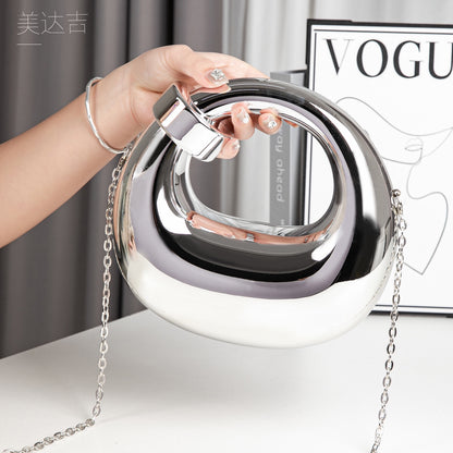 Acrylic gold box, goose egg shaped party purse, cloud shell evening clutch purse, messenger bag, clutch purse party, prom bag, party purse, prom bags clutch, Wedding purse