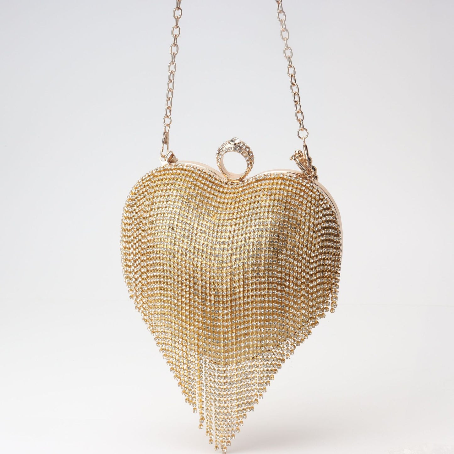 Bolso con flecos y pedrería, bolso de fiesta de cumpleaños, bolso de noche con forma de corazón, bolso de fiesta, bolso de graduación, bolso de fiesta, bolso de mano para graduación, bolso de boda cruzado con cadena