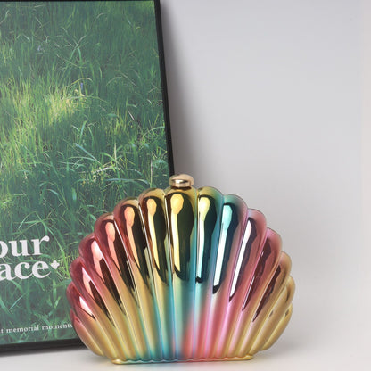 Bolso tipo caja de concha, bolso de mano tipo clutch, bolso de cena, bolso de noche tipo clutch para fiestas, bolso de graduación, bolso de fiesta. 