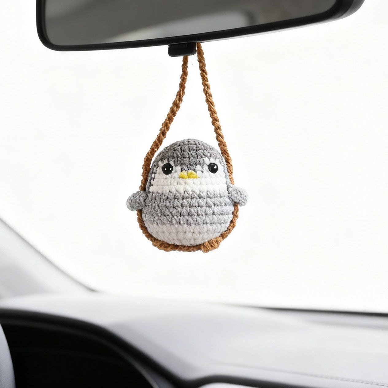 Colgante de planta de coche Decoración de coche Colgante de espejo retrovisor Lana creativa en el coche