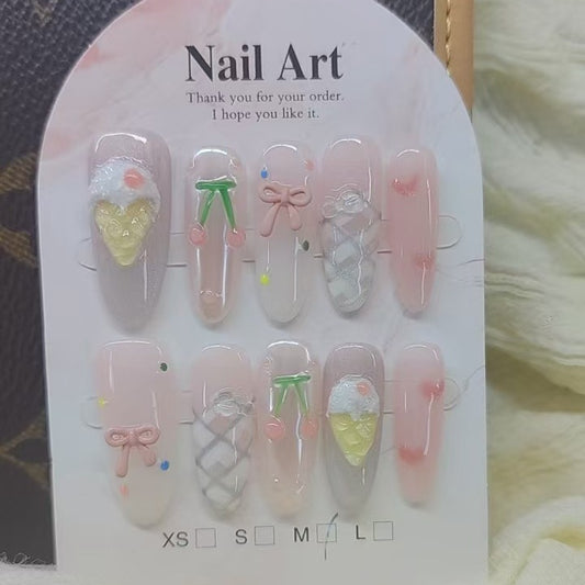 0958- Handmade press on nails fake nails removable