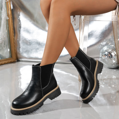 Platform Elastic Ankle Boots