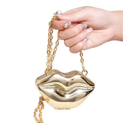 Lip Shaped Small evening Clutch Purse – Stylish Shinny Party Purse, Perfect for Casual Outings, Proms, and Parties – A Unique Fashion Accessory That Turns Heads