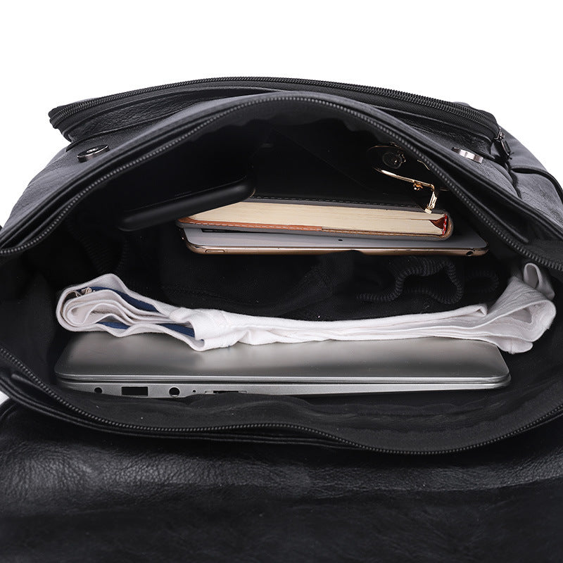 Mochila retro moderna para hombre, bolso de viaje de negocios con funda moderna, mochila de cuero suave para hombre MB21080303 