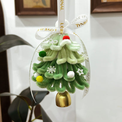 Árbol de Navidad con palo giratorio, carillón de viento hecho a mano para colgar en el coche, decoración para colgar en la puerta, colgante para actividades en centros comerciales
