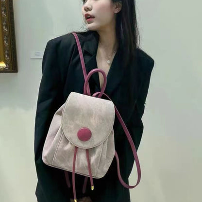 Mochila pequeña de mezclilla rosa, mochila escolar, mochila de viaje de gran capacidad 