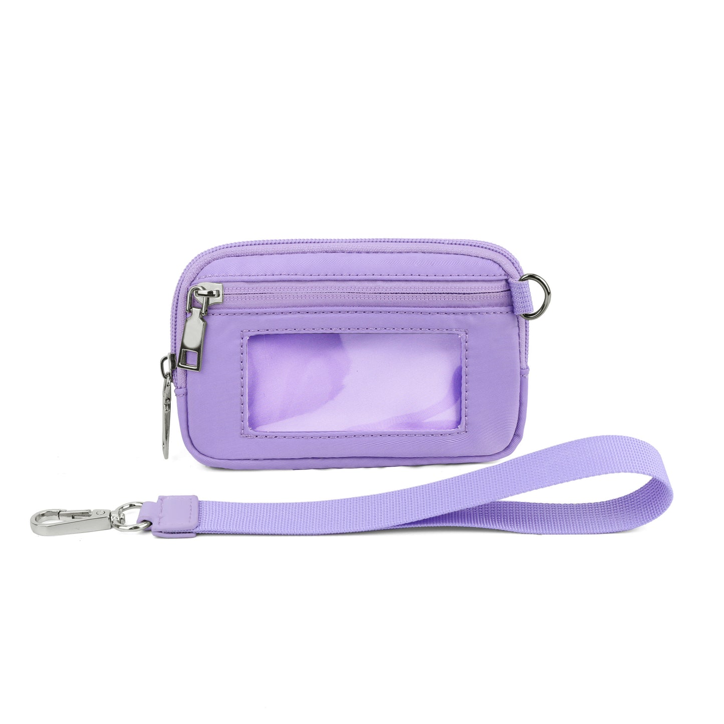 Bolsa de PVC transparente para tarjetas – Bolso de muñeca portátil para guardar tarjetas bancarias y monedas 