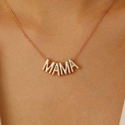MAMA Letter Pendant Clavicle Chain Creative Mother's Day Necklace