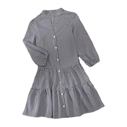 Loose plaid dress, women's Dress