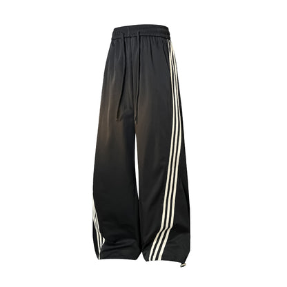 Unisex Striped Trim Wide Leg Sweatpants new