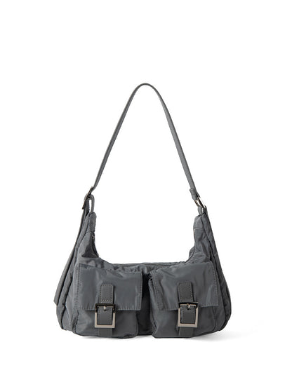 Bolso bandolera ligero de nailon con múltiples bolsillos, bolso de mano versátil para mujer, bolso hobo pequeño para mujer 