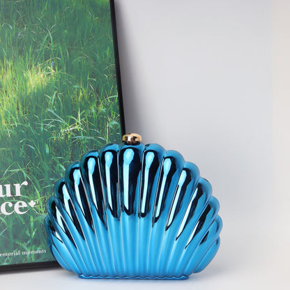 Bolso tipo caja de concha, bolso de mano tipo clutch, bolso de cena, bolso de noche tipo clutch para fiestas, bolso de graduación, bolso de fiesta. 