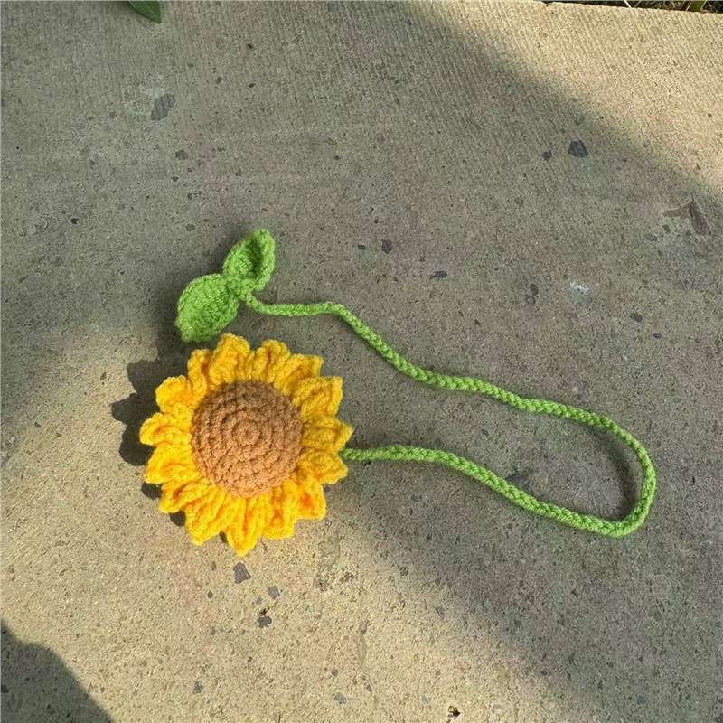 Colgante de planta de coche Decoración de coche Colgante de espejo retrovisor Lana creativa en el coche