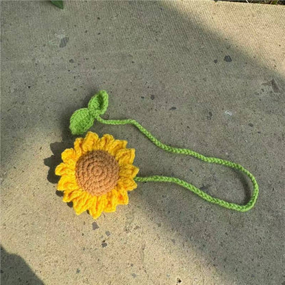 Colgante de planta de coche Decoración de coche Colgante de espejo retrovisor Lana creativa en el coche