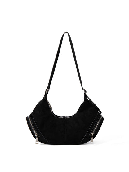 Bolso bandolera de ante de gran capacidad, bolso holgado, bolso hobo informal vintage 