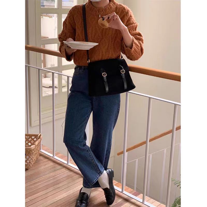 Mailman bag female, suede retro matte crossbody, shoulder crossbody bag