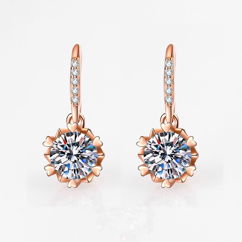 Sunflower Full Diamond Stud Earrings