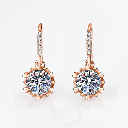 Sunflower Full Diamond Stud Earrings