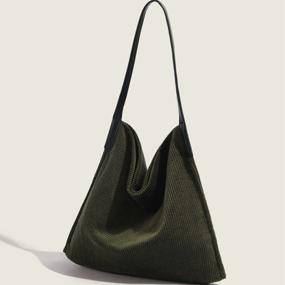 Corduroy large capacity hobo bag, tote bag women, casual commuting shoulder bag large,