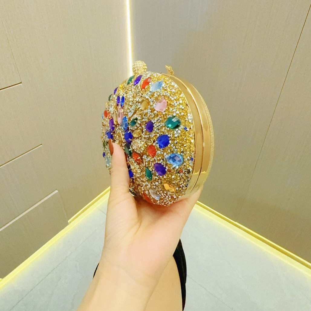 Clutch Purses for Women Evening Bag Nude Purse Luxury Handbag Bride Wallet Glitter Multicolor Rhinestone Bags   M4669-285W117