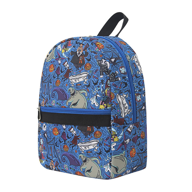 Mochila con estampado digital de bruja y calabaza, mochila impermeable de nailon, mochila para estudiantes. 