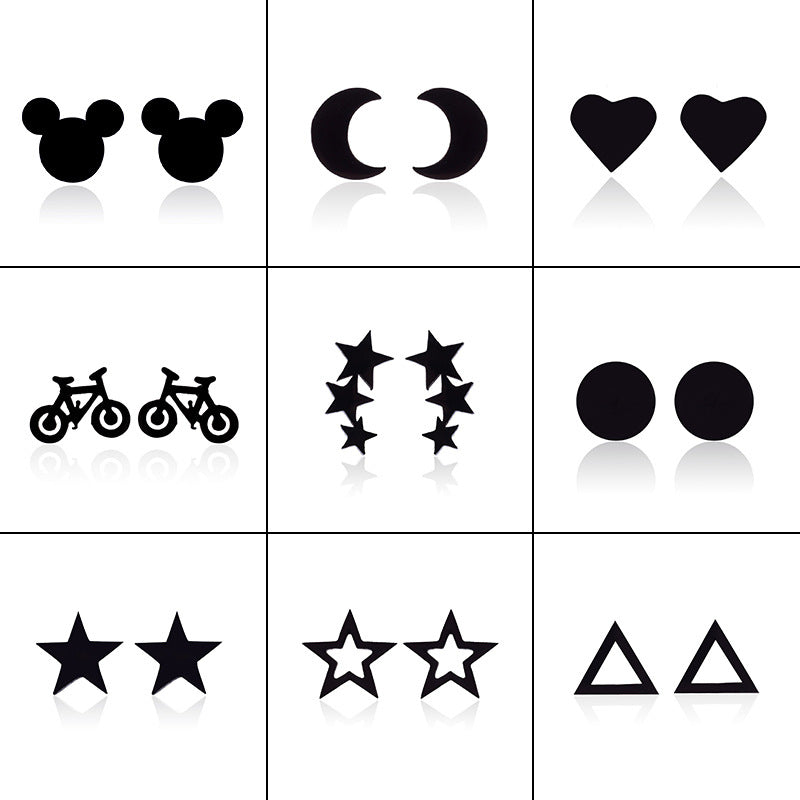 Mini Star Moon Heart Ear Studs