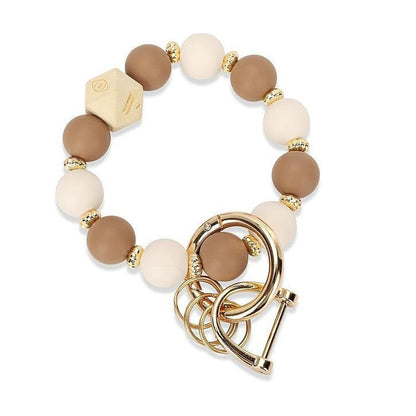 Llavero con borla de PU para bolso de mujer, llavero de silicona con cuentas, pulsera, llavero de coche, bonito soporte para mujeres y niñas. 