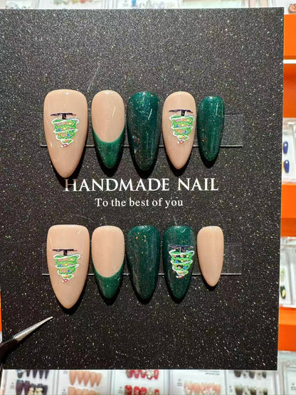 Christmas handmade nail wear temperament gentle nail art nail patch