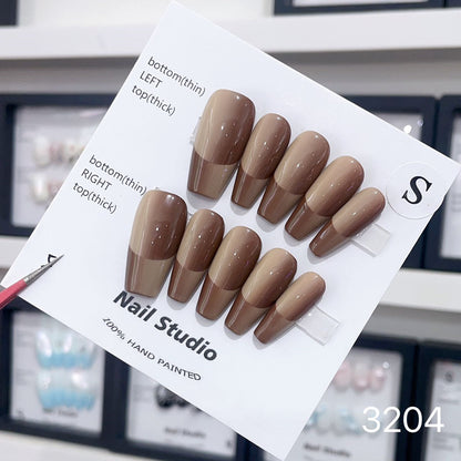 1025- Uñas postizas hechas a mano, de presión, removibles