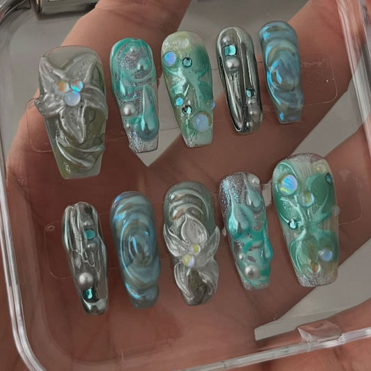 0939- Handmade press on nails fake nails removable