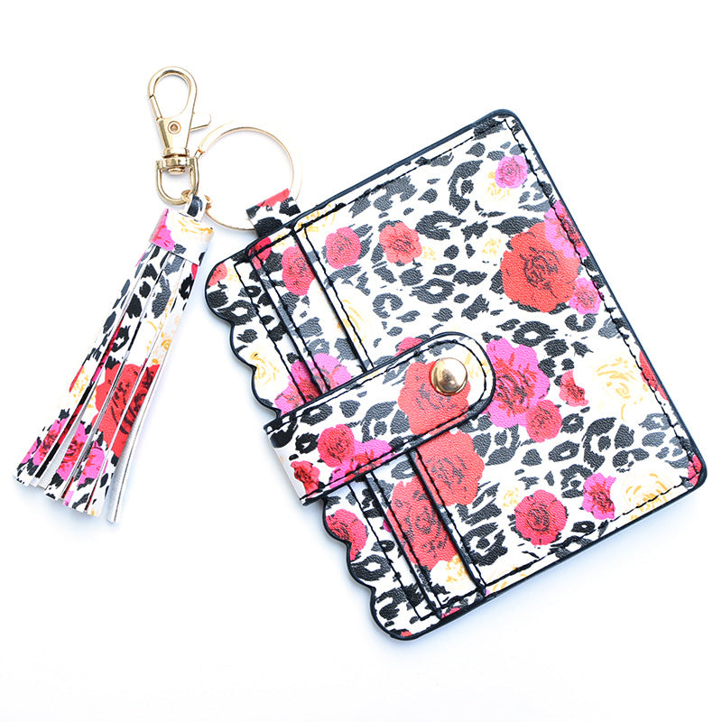 Women's Keychain Card Holder - Printed Front Pocket Wallet for Credit Cards & ID -dropshippingabc.com