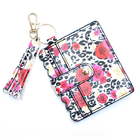 Women's Keychain Card Holder - Printed Front Pocket Wallet for Credit Cards & ID -dropshippingabc.com