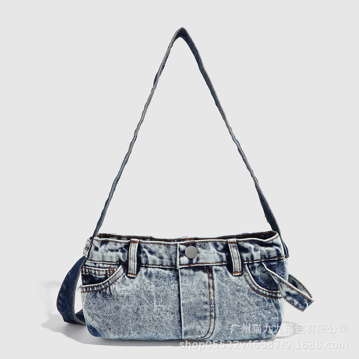 Bolso bandolera pequeño de mezclilla para mujer, bolso bandolera retro de verano, bolso hobo azul patchwork 