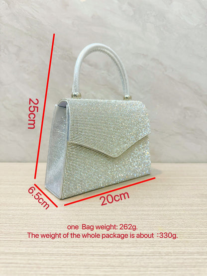 Evening Bag Clutch Purses for Women, Rhinestone silver dinner handbag