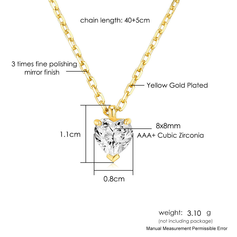 Single Zircon Pendant Necklace